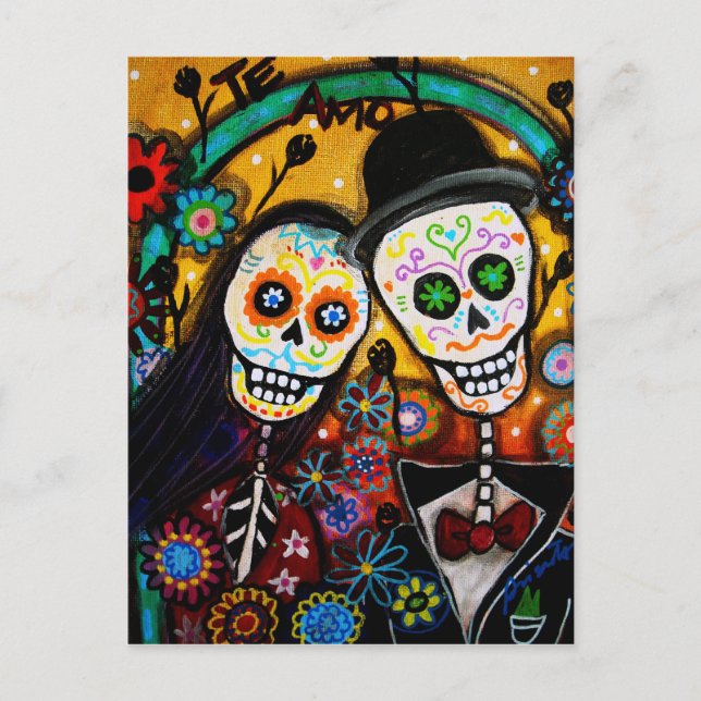 Postal Boda de Dia de los Muertos (Anverso)