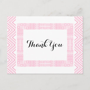 Postal Boda de Diseño Étnico Gracias Postcard 1