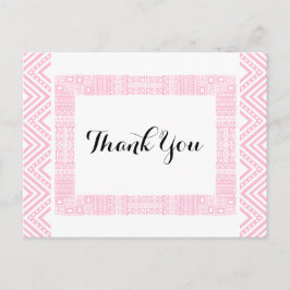 Postal Boda de Diseño Étnico Gracias Postcard 1