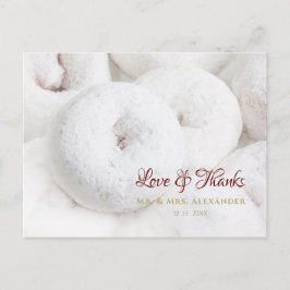 Postal Boda de Donut de Azúcar en Polvo
