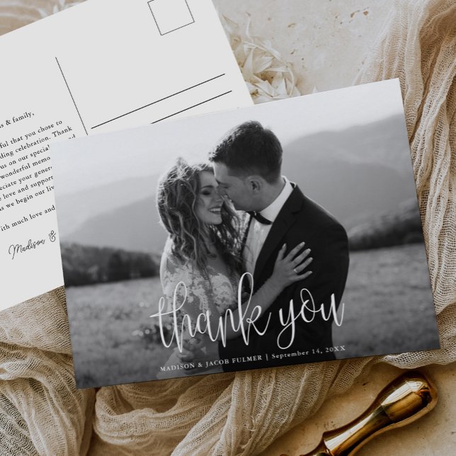 Postal Boda de escritura caligráfica moderna. Gracias (Subido por el creador)