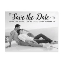 Boda de escritura negra moderna Guardar la foto de