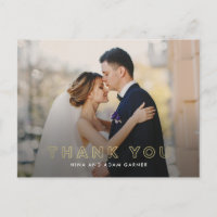 Boda de esquema simple Gracias Postcard