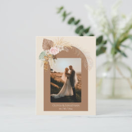 Postal Boda de estilo moderno de Boho Rustic Beige Brown