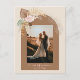 Postal Boda de estilo moderno de Boho Rustic Beige Brown