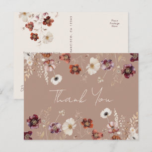 Postal Boda de Fall Wildflower Meadow