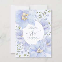 Postal Boda de flor morada suave