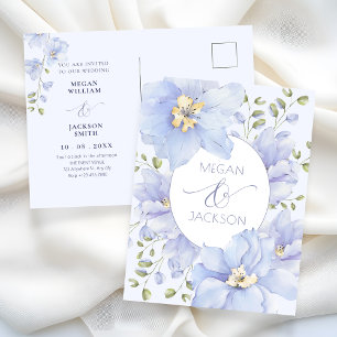 Postal Boda de flor morada suave