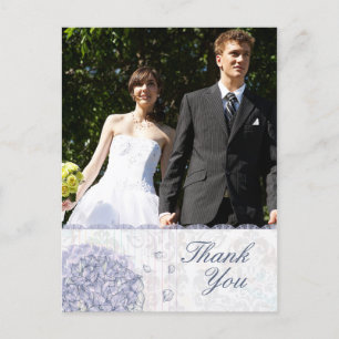 Postal Boda de flores de cobalto azul hidrangea gracias