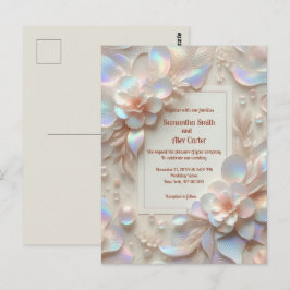 Postal Boda de flores de rosa romántica