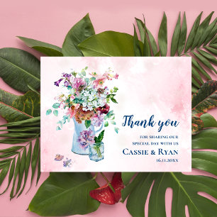 Postal Boda de flores silvestres rusas de acuarela gracia