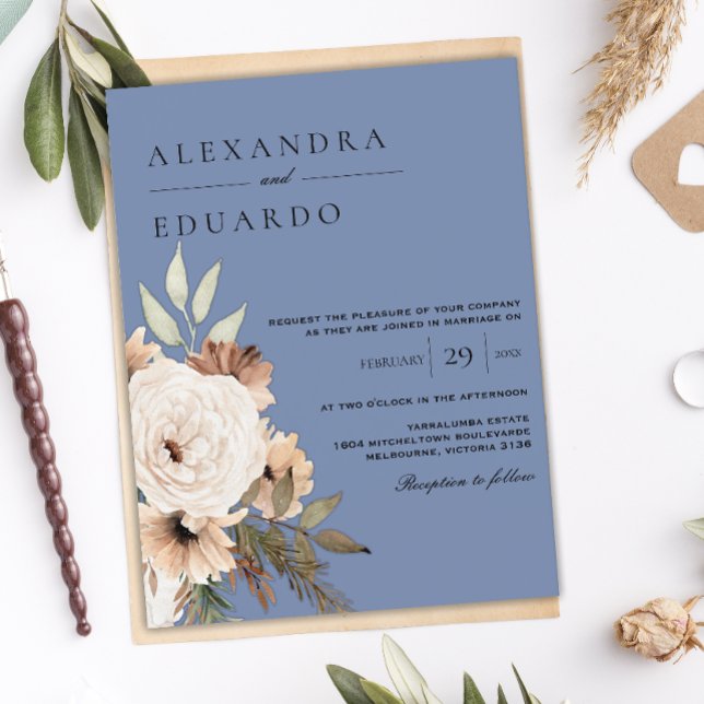 Postal Boda de flores silvestres rusas y azul turquesa (Subido por el creador)