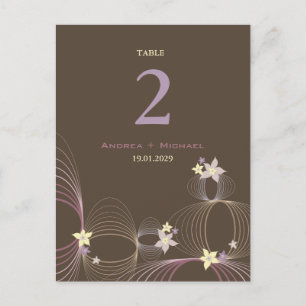 Postal Boda de Flores Tropicales Púrpura de Ikebana Frang