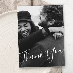 Postal Boda de foto personalizada con guión minimalista m