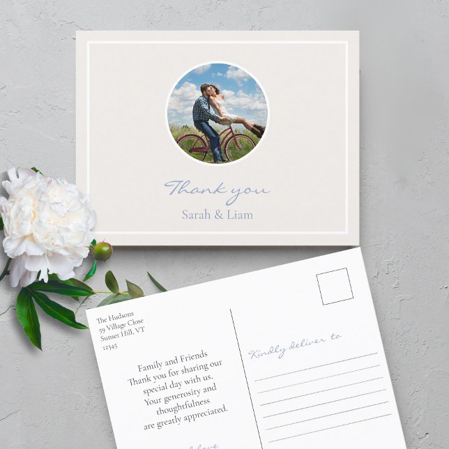 Postal Boda de fotografía de moda Circle Couple Gracias (Subido por el creador)