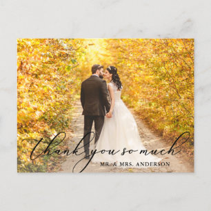 Postal Boda de Fotografía Elegante y Hermosa Caligrafía