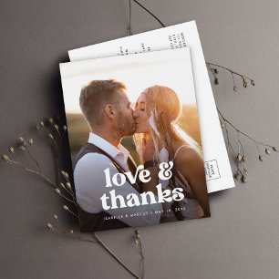 Postal Boda de fotografía retro bohemio gracias