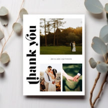Boda de fotografía retro Gracias Postcard