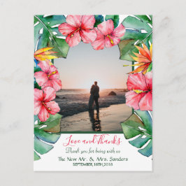 Postal Boda de fotografía tropical de Hibiscus Hawái Grac