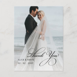 Postal Boda de fotografías manuscritas con guión simple G