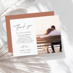 Postal Boda de fotos con guión simple de terracota Gracia