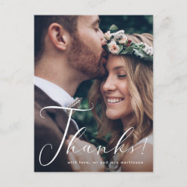 Postal Boda de fotos de agradecimiento por bonito Script