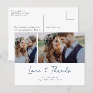 Postal Boda de fotos de amor y agradecimiento gracias