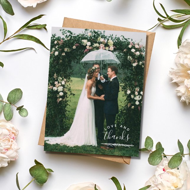 Postal Boda de fotos de amor y agradecimiento gracias a l (Love and Thanks Photo Wedding Thank You Postcards)