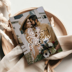 Postal Boda de Fotos de Amor y Agradecimiento Modernos Re