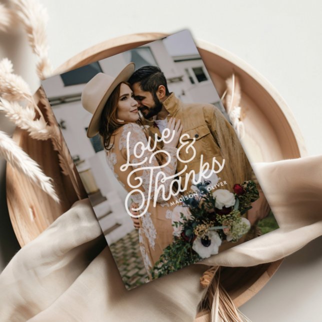 Postal Boda de Fotos de Amor y Agradecimiento Modernos Re (Subido por el creador)