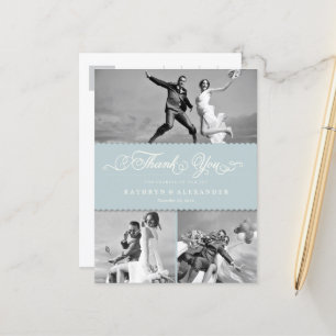 Postal Boda De Fotos De Banda Y Guión De Viedos Gracias