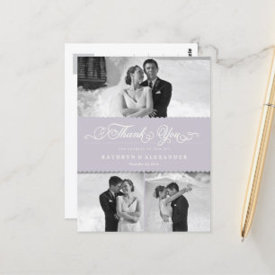 Postal Boda De Fotos De Banda Y Guión De Viedos Gracias