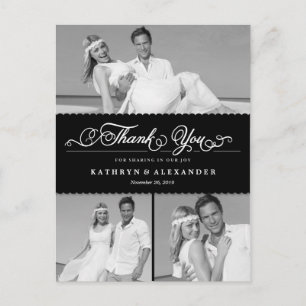 Postal Boda De Fotos De Banda Y Guión De Viedos Gracias