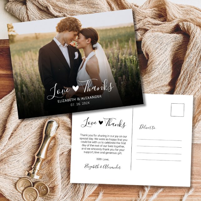 Postal Boda de fotos de Budget Love and Gracias (Subido por el creador)