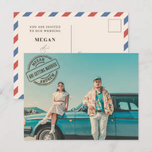 Postal Boda de fotos de estilo retro vintage