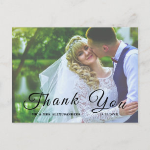 Postal Boda de fotos de Personalizado de guión simple ele