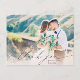 Postal Boda de fotos de Personalizado de guiones elegante