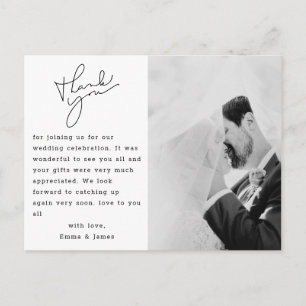 Postal Boda de fotos de texto simple y elegante gracias