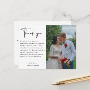 Postal Boda de fotos del Personalizado Minimalista de pre