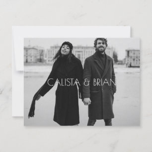 Postal Boda de fotos elegante en blanco y negro