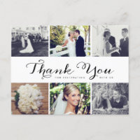 Boda de fotos múltiple Gracias Postcard