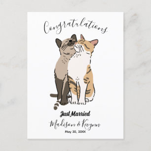 Postal Boda de gatos lindos 