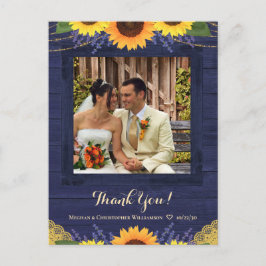 Postal Boda de girasol de la Marina Rusa Wood