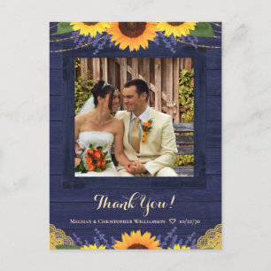 Postal Boda de girasol de la Marina Rusa Wood