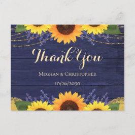 Postal Boda de girasol de la Marina Rusa Wood Gracias