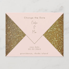 Postal Boda de Glam Rubor y Gold cambia la fecha