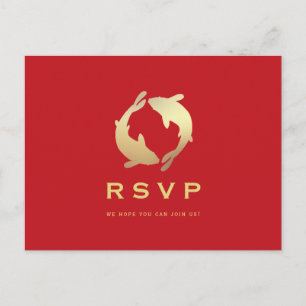 Postal Boda de Golden Koi RSVP