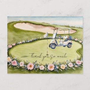 Postal Boda de golf gracias campo de golf de cartas acuar
