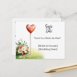Postal Boda de Golf Save the Date Curso de Golf Elegante