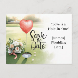 Postal Boda de Golf Save the Date Curso de Golf Elegante